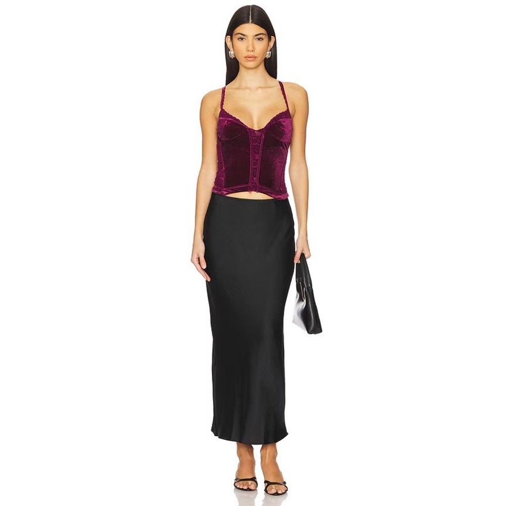 Free People About Last Night Corset Lace‎ Trim Sleeveless Top Red Size M NWT - Picture 4 of 5